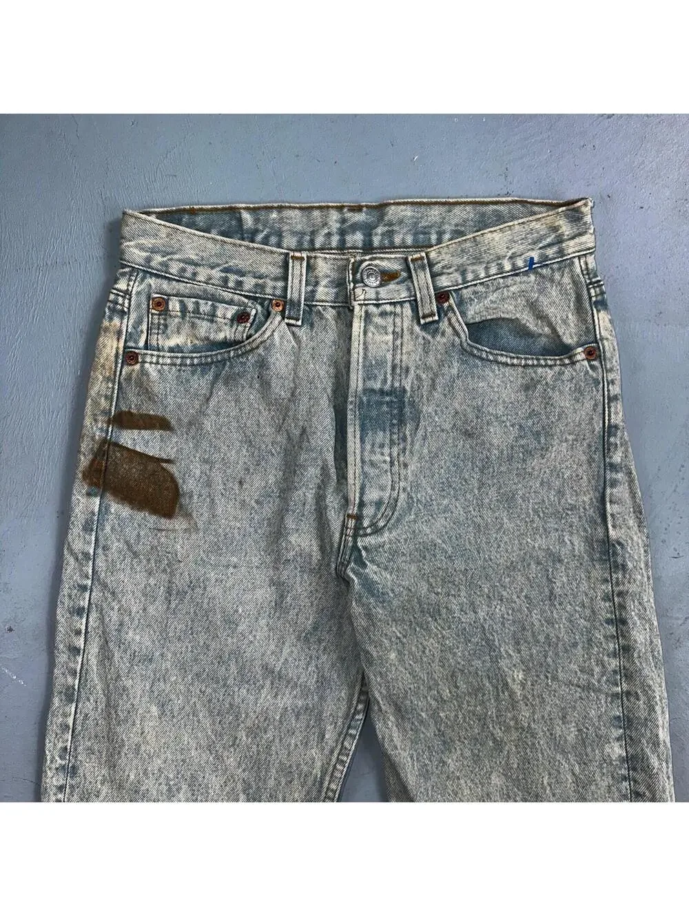 Levis 501 Vintage 90s USA XX Straight Leg Jeans Blue Light Wash 30x34 Act 27x34
